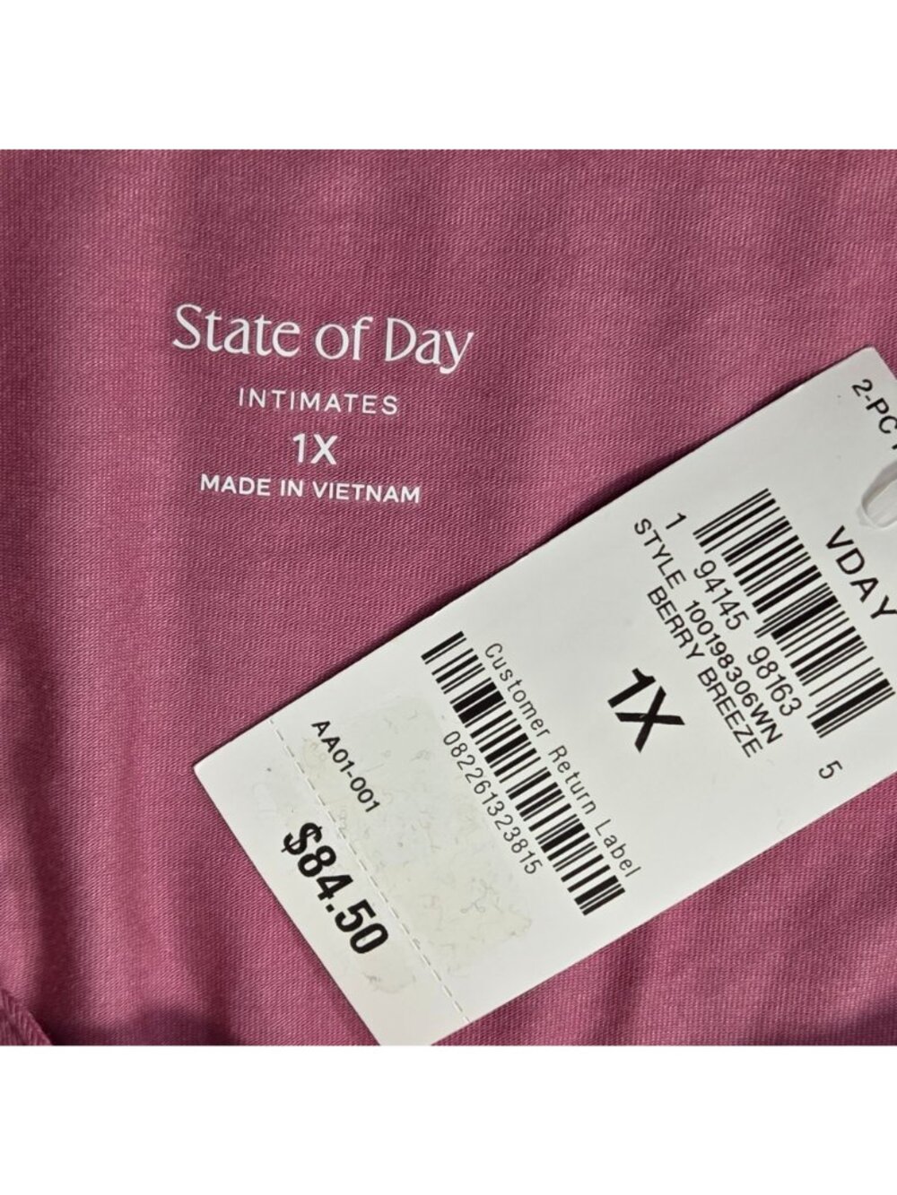 NWT State of Day Women's Collared Knit Pajama Top - Picture 3 of 8